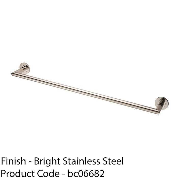 Mitred Bathroom Single Towel Rail Concealed Fix 398mm Centres Bright Steel 1