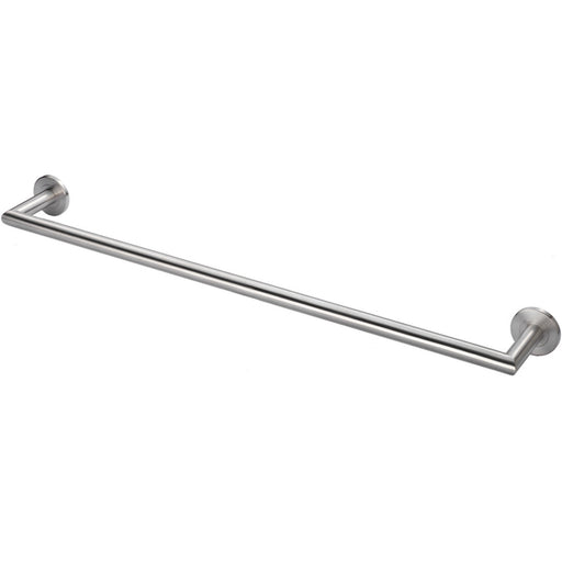 Mitred Bathroom Single Towel Rail Concealed Fix 600mm Centres Satin Steel