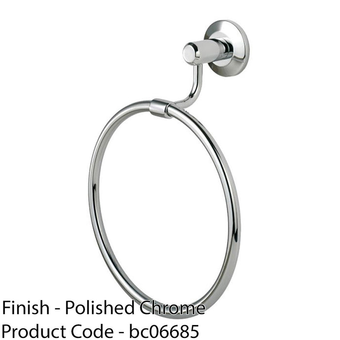 Slim Wall Mounted Towel Ring Holder - Polished Chrome Bathroom Toilet Hoop 1