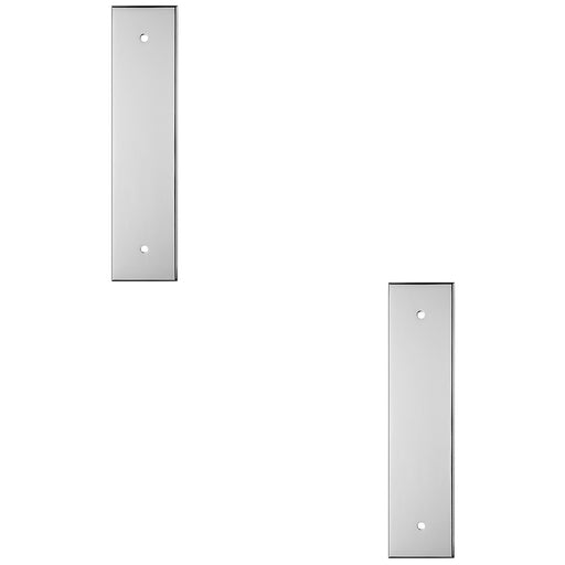 2 PACK Kitchen Door Pull Handle Backplate Polished Chrome 168x40mm 128mm Centres