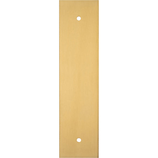 Kitchen Door Pull Handle Backplate - Satin Brass 168x40mm - 128mm Centres