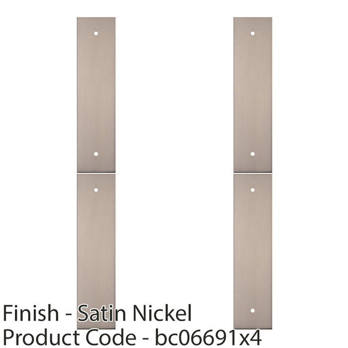 4 PACK Kitchen Door Pull Handle Backplate Satin Nickel 168x40mm 128mm Centres 1