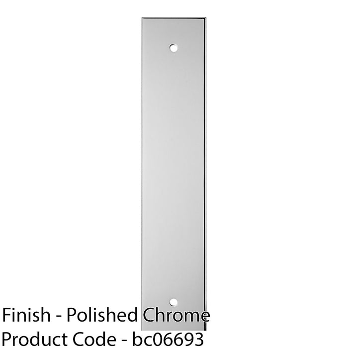 Kitchen Door Pull Handle Backplate - Polished Chrome 200x40mm - 160mm Centres 1