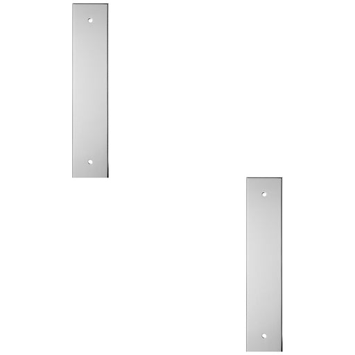 2 PACK Kitchen Door Pull Handle Backplate Polished Chrome 200x40mm 160mm Centres