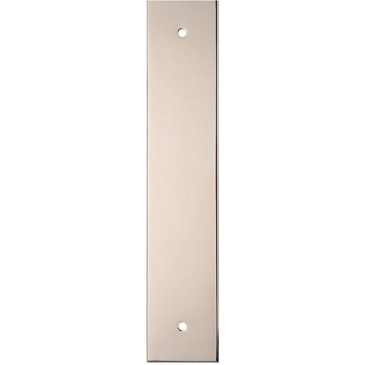 Kitchen Door Pull Handle Backplate - Polished Nickel 200x40mm - 160mm Centres