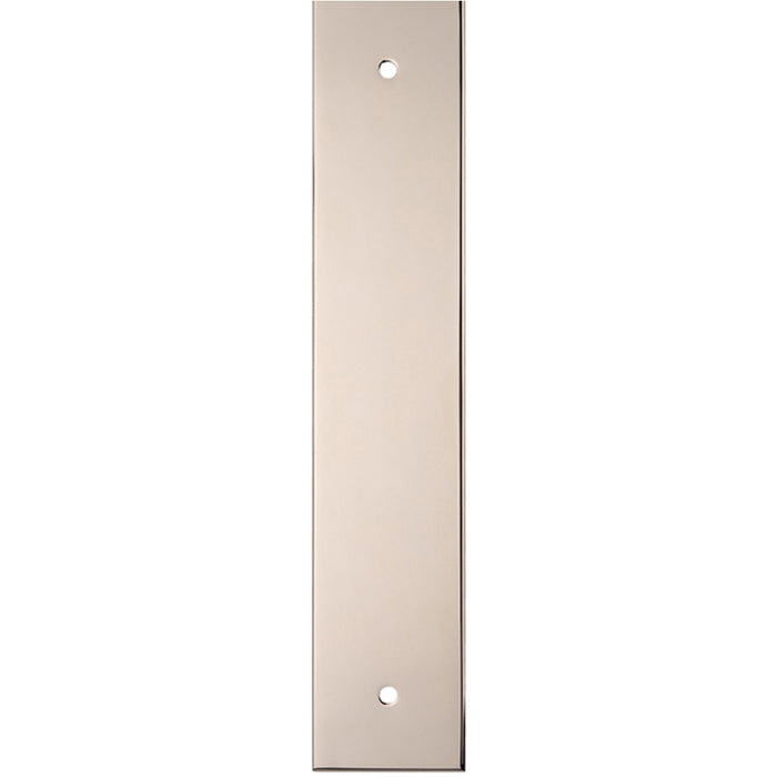 Kitchen Door Pull Handle Backplate - Polished Nickel 200x40mm - 160mm Centres