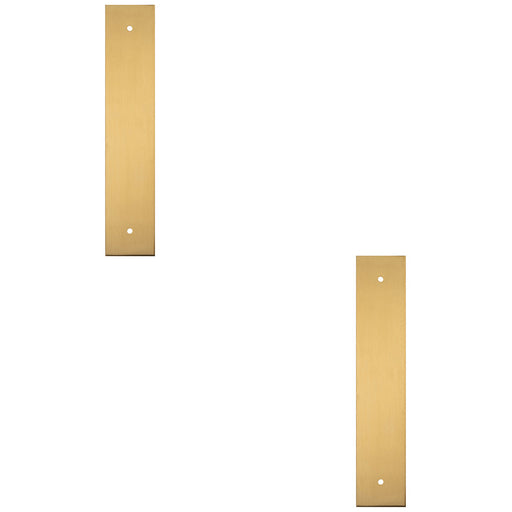 2 PACK Kitchen Door Pull Handle Backplate Satin Brass 200x40mm 160mm Centres