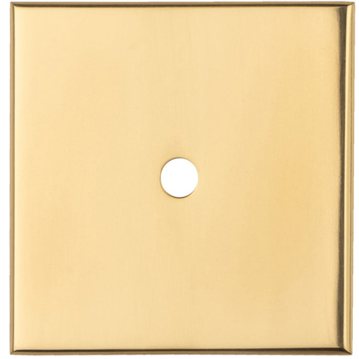 Cabinet Door Knob Backplate - 40mm x 40mm Polished Brass Cupboard Handle Plate