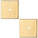 2 PACK Cabinet Door Knob Backplate 40mm x 40mm Polished Brass Cupboard Handle