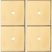 4 PACK Cabinet Door Knob Backplate 40mm x 40mm Polished Brass Handle Plate