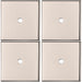 4 PACK Cabinet Door Knob Backplate 40mm x 40mm Polished Nickel Handle Plate