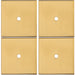 4 PACK Cabinet Door Knob Backplate 40mm x 40mm Satin Brass Cupboard Handle Plate