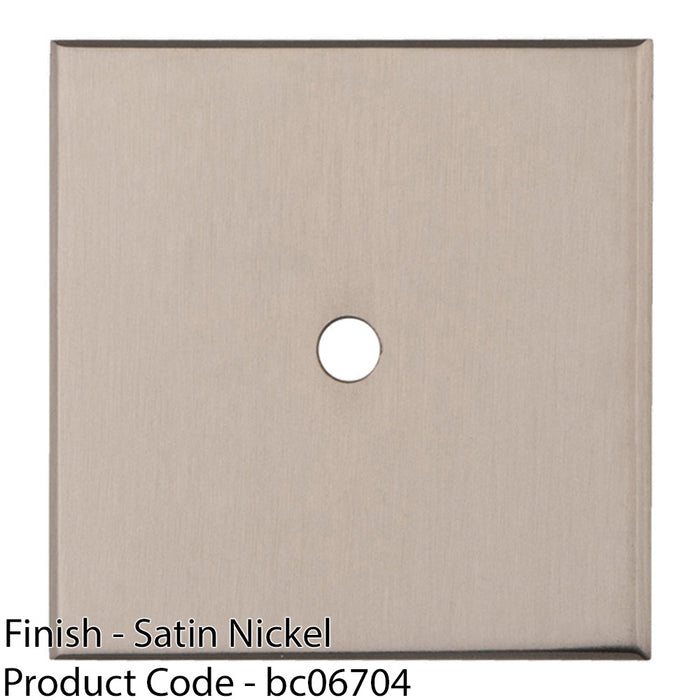 Cabinet Door Knob Backplate - 40mm x 40mm Satin Nickel Cupboard Handle Plate 1