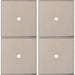 4 PACK Cabinet Door Knob Backplate 40mmx40mm Satin Nickel Cupboard Handle Plate