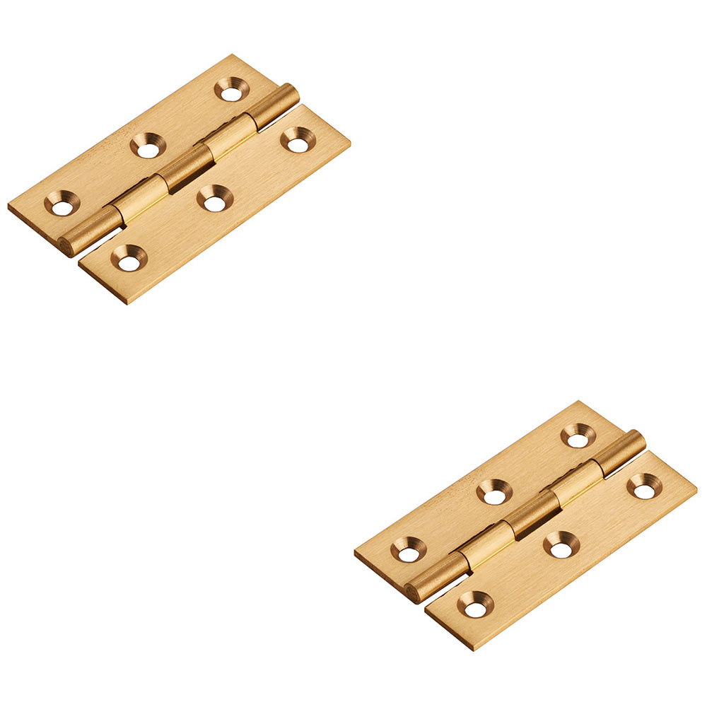 2x PAIR Cabinet Hinge 64x35mm Self Colour Cupboard Wardrobe Vanity Unit Fixings