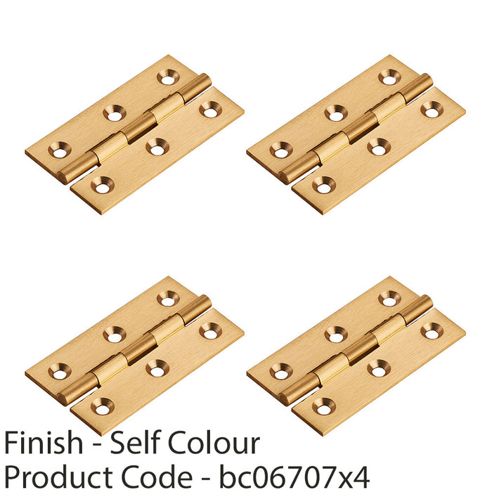 4x PAIR Cabinet Hinge 64x35mm Self Colour Cupboard Wardrobe Vanity Unit Fixings 1