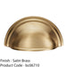 Victorian Cup Handle - Satin Brass 76mm Centres Solid Brass Shaker Drawer Pull 1