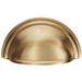 Victorian Cup Handle - Satin Brass 76mm Centres Solid Brass Shaker Drawer Pull