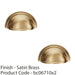 2 PACK Victorian Cup Handle Satin Brass 76mm Centres Solid Brass Drawer Pull 1