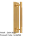 Lined Reeded Drawer Pull Handle & Matching Backplate - Satin Brass 168 x 40mm 1