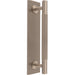 Lined Reeded Drawer Pull Handle & Matching Backplate - Satin Nickel 168 x 40mm