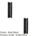 2 PACK Lined Reeded Drawer Pull Handle & Matching Backplate Matt Black 200x40mm 1