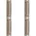 4 PACK Lined Reeded Pull Handle & Matching Backplate Satin Nickel 200 x 40mm