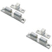 2 PACK Double Ball Roller Cupboard Catch 60 x 11.5mm 50mm Centers Satin Chrome