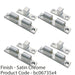 4 PACK Double Ball Roller Cupboard Catch 60 x 11.5mm 50mm Centers Satin Chrome 1