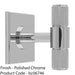 Knurled T Bar Cabinet Door Knob & Matching Backplate - Polished Chrome 40 x 40mm 1