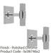 2 PACK Knurled T Bar Door Knob & Matching Backplate Polished Chrome 40 x 40mm 1