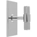 Knurled T Bar Cabinet Door Knob & Matching Backplate - Polished Chrome 76 x 40mm