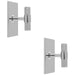2 PACK Knurled T Bar Door Knob & Matching Backplate Polished Chrome 76 x 40mm