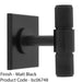 Knurled T Bar Cabinet Door Knob & Matching Backplate - Matt Black 40 x 40mm 1