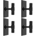 4 PACK Knurled T Bar Cabinet Door Knob & Matching Backplate Matt Black 76 x 40mm