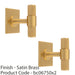 2 PACK Knurled T Bar Cabinet Door Knob & Matching Backplate Satin Brass 40x40mm 1
