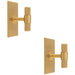 2 PACK Knurled T Bar Cabinet Door Knob & Matching Backplate Satin Brass 76x40mm