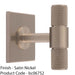 Knurled T Bar Cabinet Door Knob & Matching Backplate - Satin Nickel 40 x 40mm 1