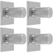 4 PACK Knurled Cylinder Door Knob & Matching Backplate Polished Chrome 40x40mm