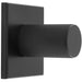 Knurled Cylinder Cabinet Door Knob & Matching Backplate - Matt Black 40 x 40mm