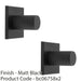 2 PACK Knurled Cylinder Door Knob & Matching Backplate Matt Black 40 x 40mm 1