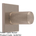 Knurled Cylinder Cabinet Door Knob & Matching Backplate - Satin Nickel 40 x 40mm 1