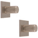2 PACK Knurled Cylinder Door Knob & Matching Backplate Satin Nickel 40 x 40mm