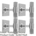 4 PACK Reeded T Bar Door Knob & Matching Backplate Polished Chrome 40 x 40mm 1