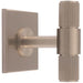 Reeded T Bar Cabinet Door Knob & Matching Backplate Lined Satin Nickel 40 x 40mm