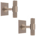 2 PACK Reeded T Bar Door Knob & Matching Backplate Lined Satin Nickel 40 x 40mm