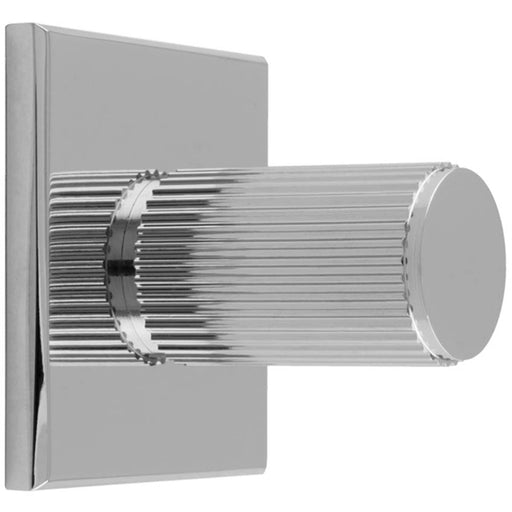 Reeded Cylinder Cabinet Door Knob & Matching Backplate Polished Chrome 40 x 40mm