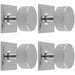 4 PACK Reeded Radio Door Knob & Matching Backplate Polished Chrome 40 x 40mm