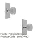 2 PACK Reeded Radio Door Knob & Matching Backplate Polished Chrome 76 x 40mm 1