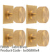 4 PACK Reeded Radio Door Knob & Matching Backplate Lined Satin Brass 40 x 40mm 1